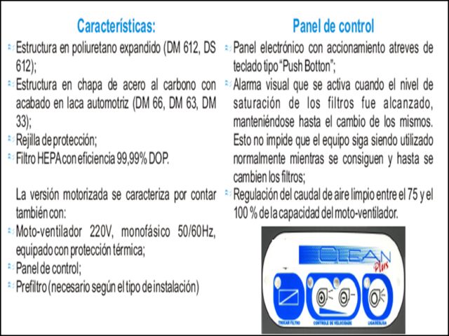 CARACTERISTICAS DE FILTROS DE AIRE CLEAN DIFUSER